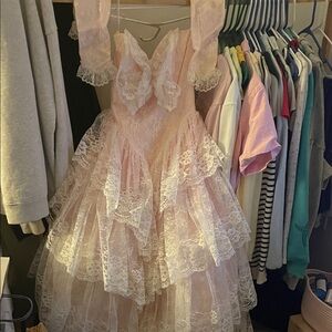 Vintage Zum Zum Pink Lacy Dress
